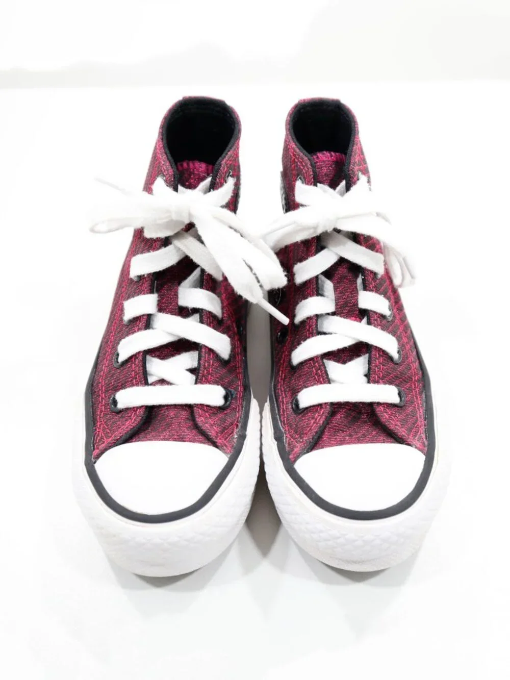 Converse Chuck Taylor All Star Lift Red Sparkle High Top Sneakers - Kids 11